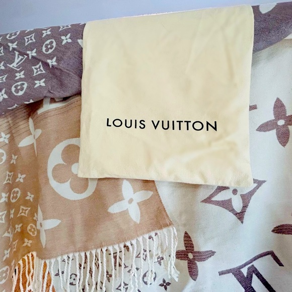 Louis Vuitton Cashmere and Silk Brown Ombré Scarf - Picture 1 of 6
